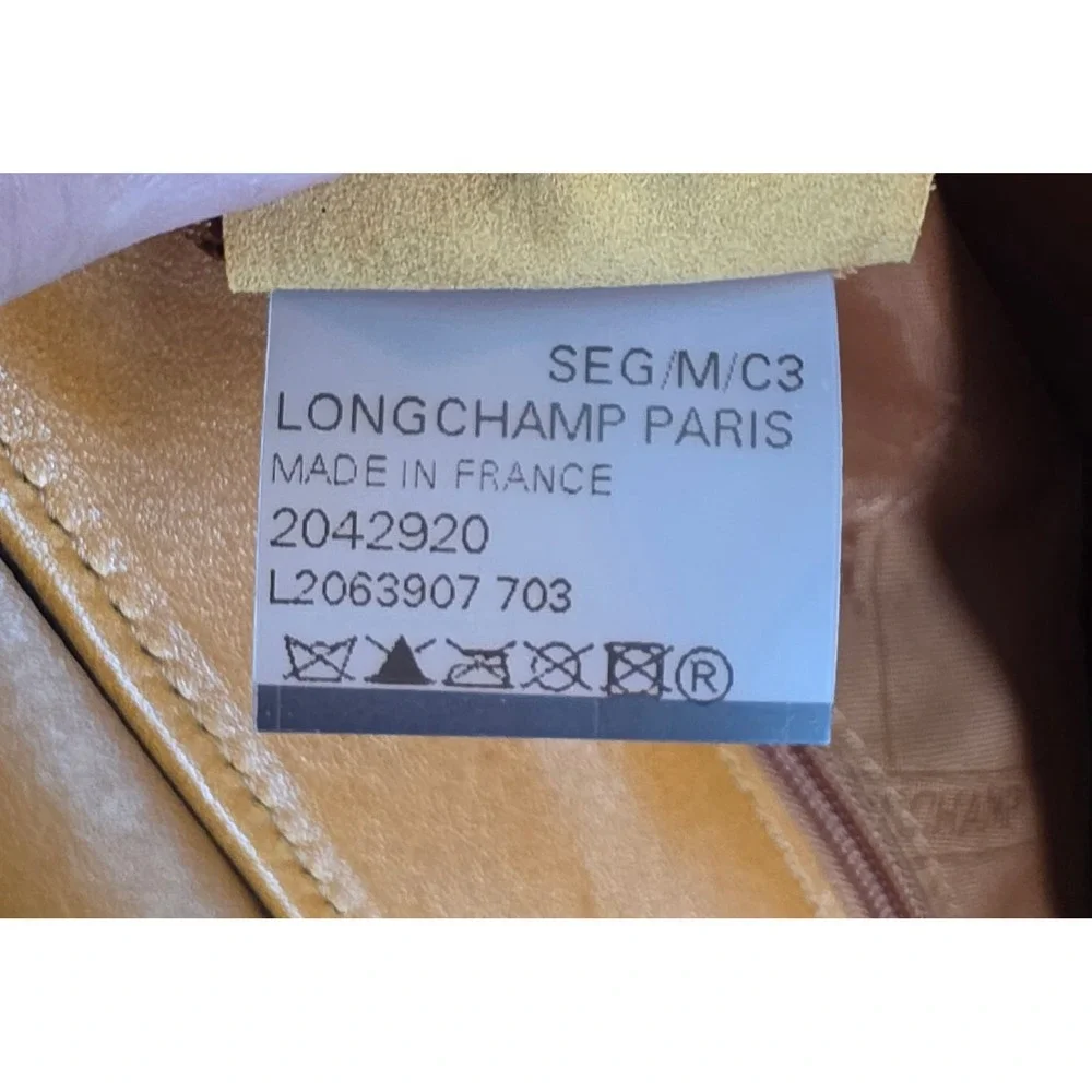 Longchamp Roseau Heritage Brown Leather Suede Bamboo Toggle Bag L2063907 703 - Picture 8 of 11